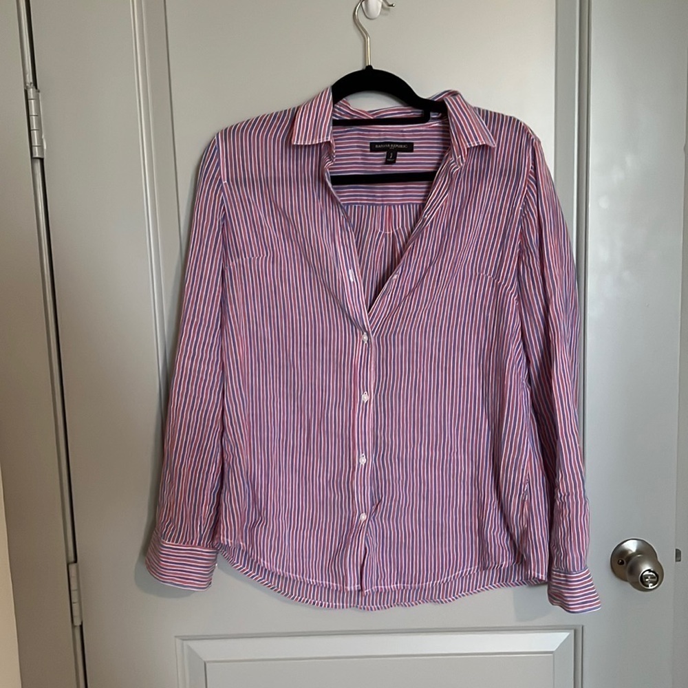 Banana republic factory striped collared shirt size small